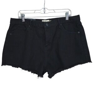 NWT Umgee Black Denim Women Shorts Size 9 Frayed Hem High Waist Western Festival
